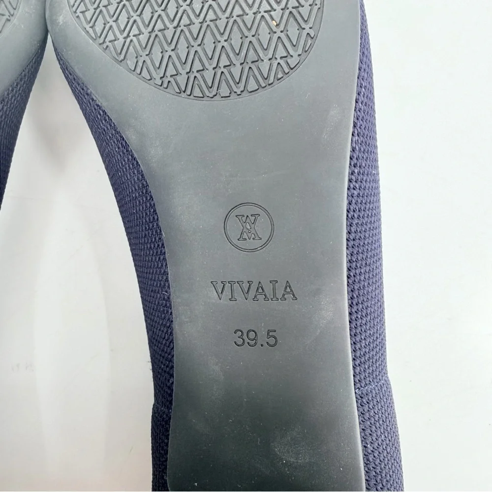 Vivaia Blue Almond Toe Block Heel Pumps Size 39.5